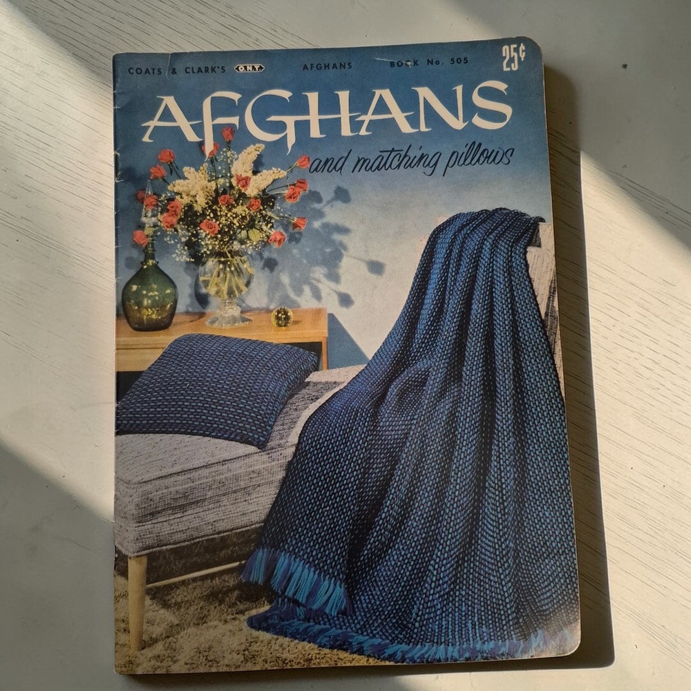 Vintage 1954 Coats‎ & Clarks Afghans Pattern Book No 505 Crochet Knit